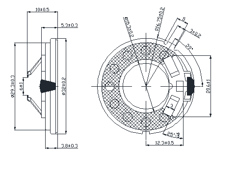 SWM-32R10-8B1R dimension drawing