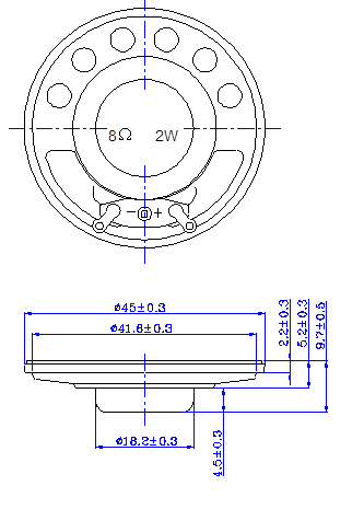 SWM-45R9.7-8B1R dimension drawing