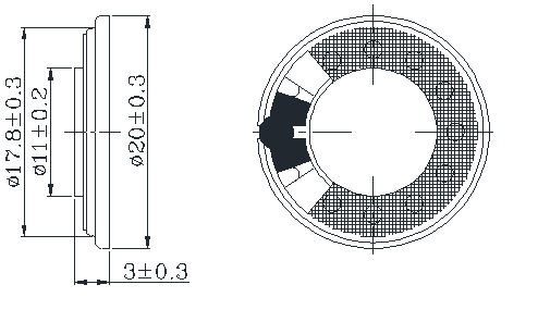 SWM-20R3-8B0.1R dimension drawing