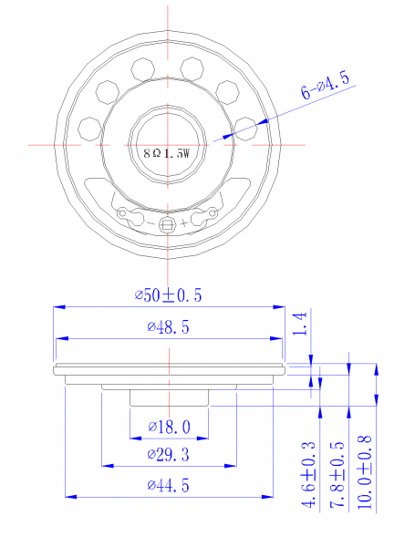 SWM-50R10-8B1.5R dimension drawing