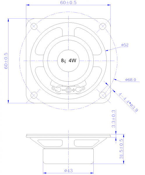 SWM-60S31.5-8D4R dimension drawing