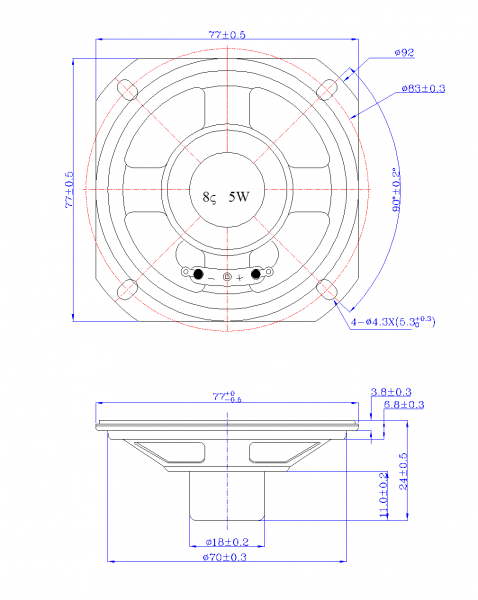 SWM-77S24-8A5R dimension drawing