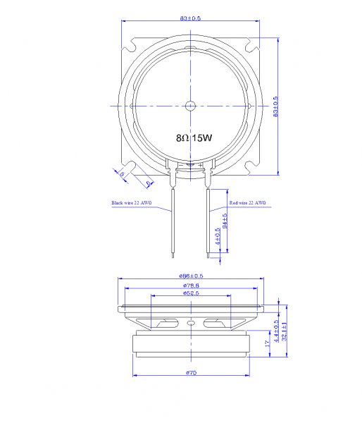 SWM-86S32.1-8F15R dimension drawing
