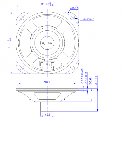 SWM-102S34.6-8A5R dimension drawing