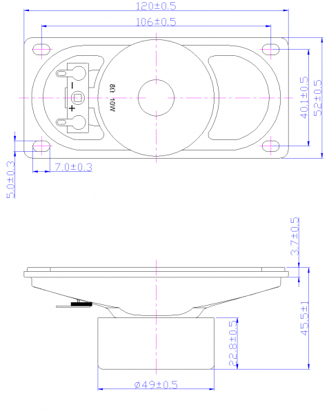 SWM-120L45.5-8D10R dimension drawing
