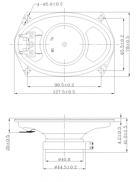 SWM-127.5L41-4F5R dimension drawing