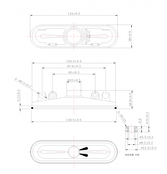 SWM-134O28.8-8A10R dimension drawing