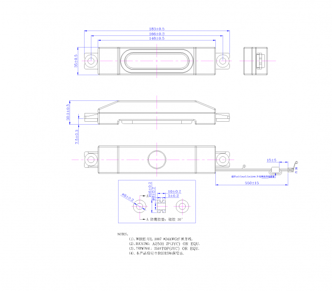 SWM-148L30.1-8N10R dimension drawing