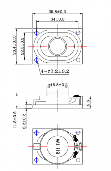 SWO-2840L11.8-8N1R dimension drawing