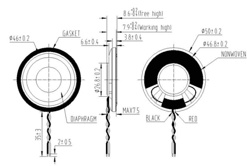 SAO-50R8.6-8N1-RW dimension drawing