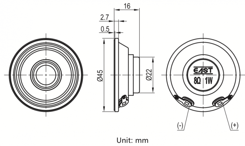 SED-45R16-8N1R dimension drawing