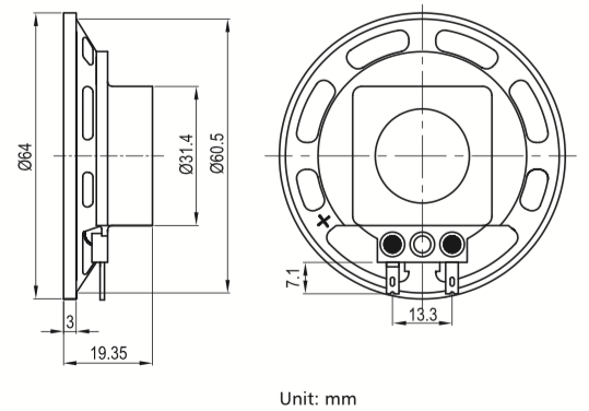 SED-64R19-8N1R dimension drawing