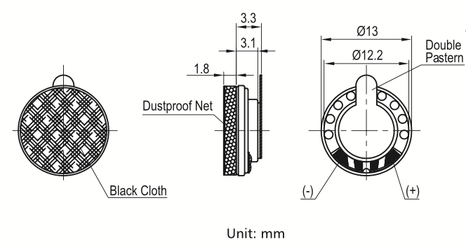 SEM-13R3.1-8N0.2R dimension drawing