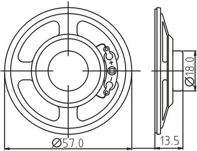 SWC-57R13.5-32N0.5R dimension drawing