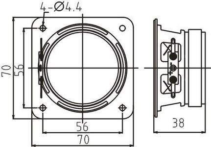 SWC-70S38-4F12R dimension drawing