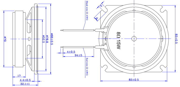 SWC-83S32.1-8F15-W1 dimension drawing