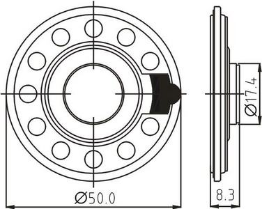 SWM-50R8.3-8N1R dimension drawing