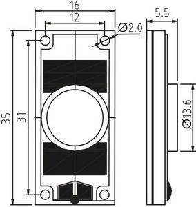SWO-1635L5.5-8N1R dimension drawing