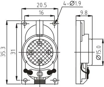 SWO-2035L9.8-8N2R dimension drawing