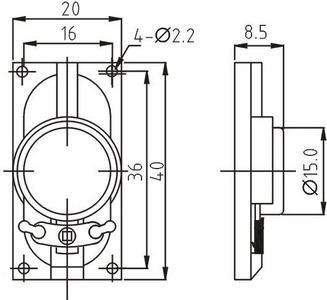 SWO-2040L8.5-32N1R dimension drawing