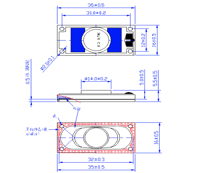 SWO-1635L5.5-8N1R1 dimension drawing